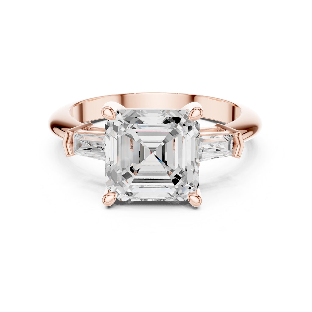 3.00 ct Promise Trilogy 3ct Rose Gold Asscher