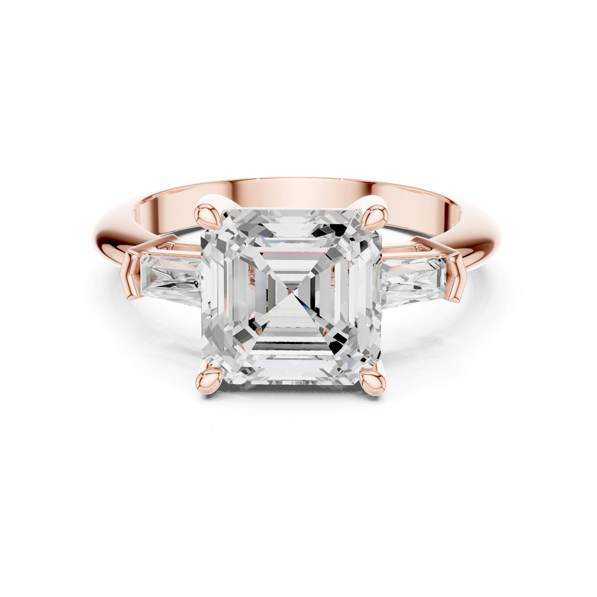 3.00 ct Promise Trilogy 3ct Rose Gold Asscher