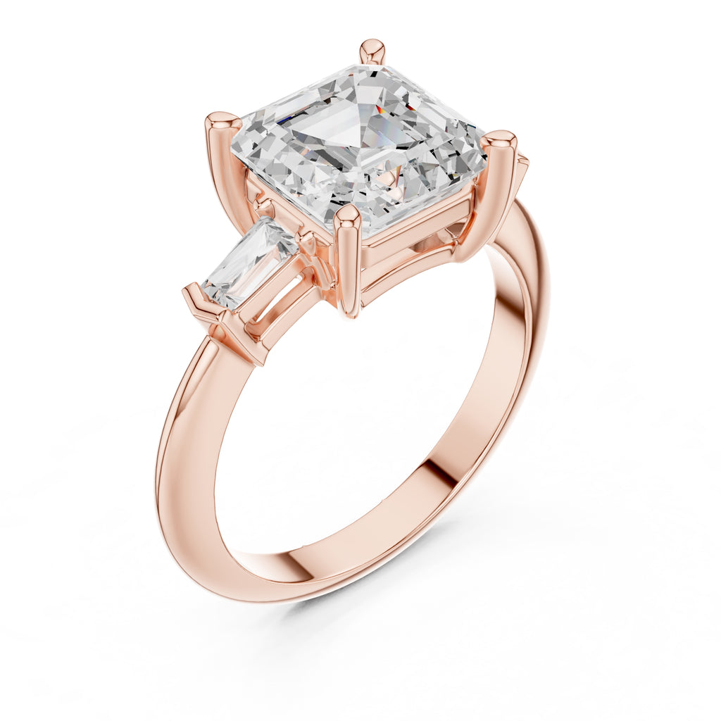 3.00 ct Promise Trilogy 3ct Rose Gold Asscher