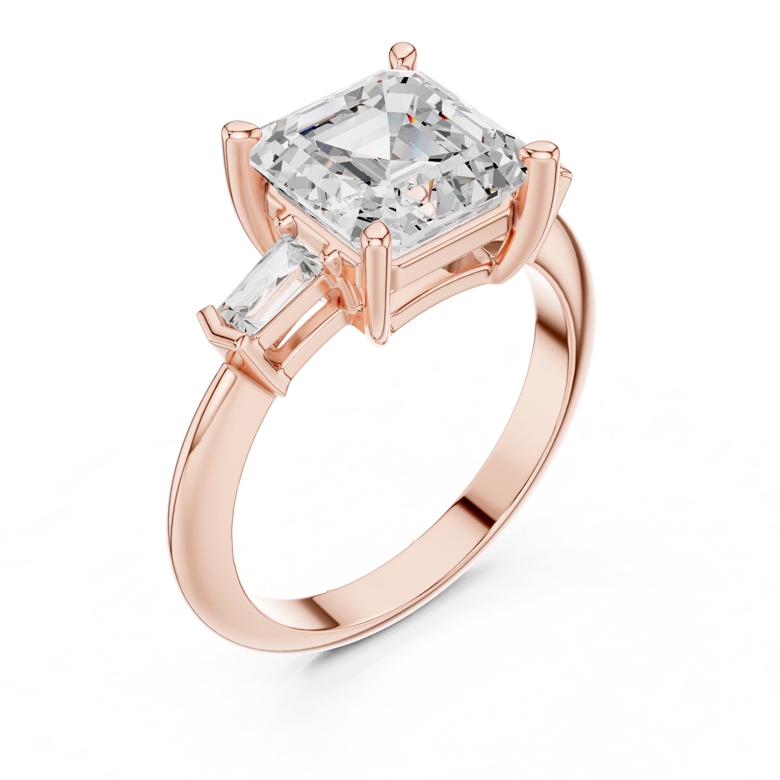 3.00 ct Promise Trilogy 3ct Rose Gold Asscher