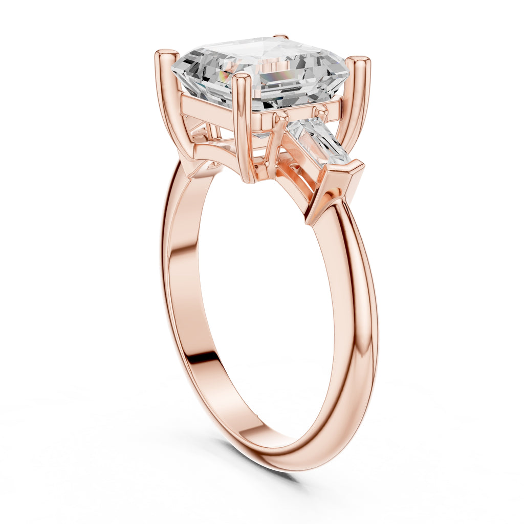 3.00 ct Promise Trilogy 3ct Rose Gold Asscher