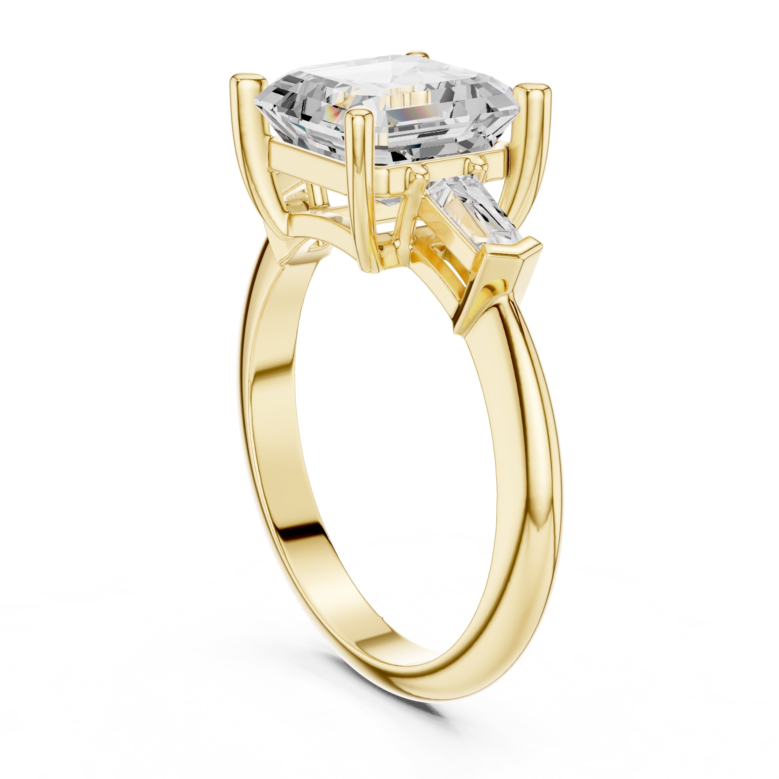 3.00 ct Promise Trilogy 3ct Yellow Gold Asscher