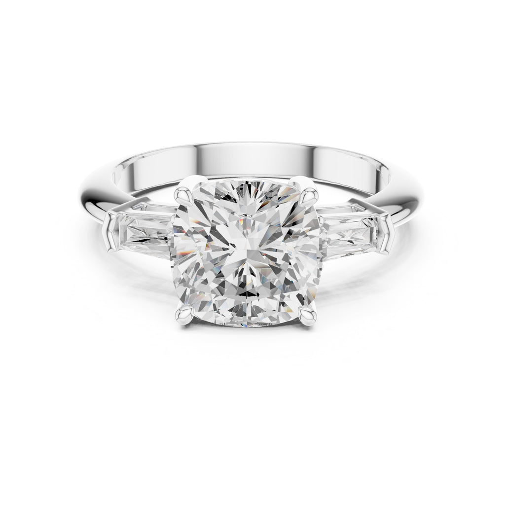 3.00 ct Promise Trilogy 3ct White Gold Cushion