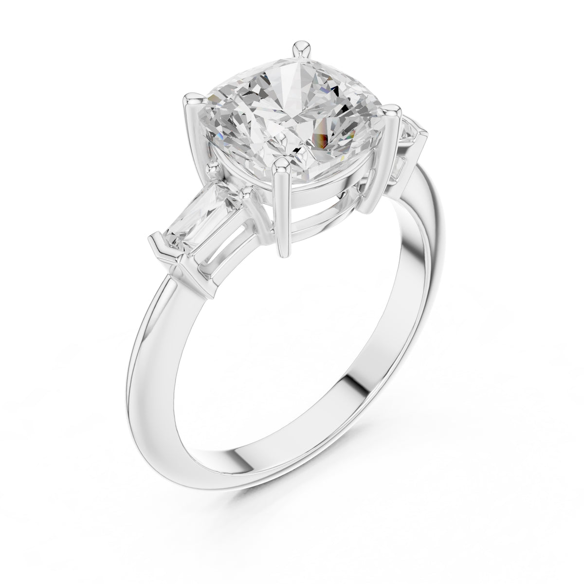 3.00 ct Promise Trilogy 3ct White Gold Cushion