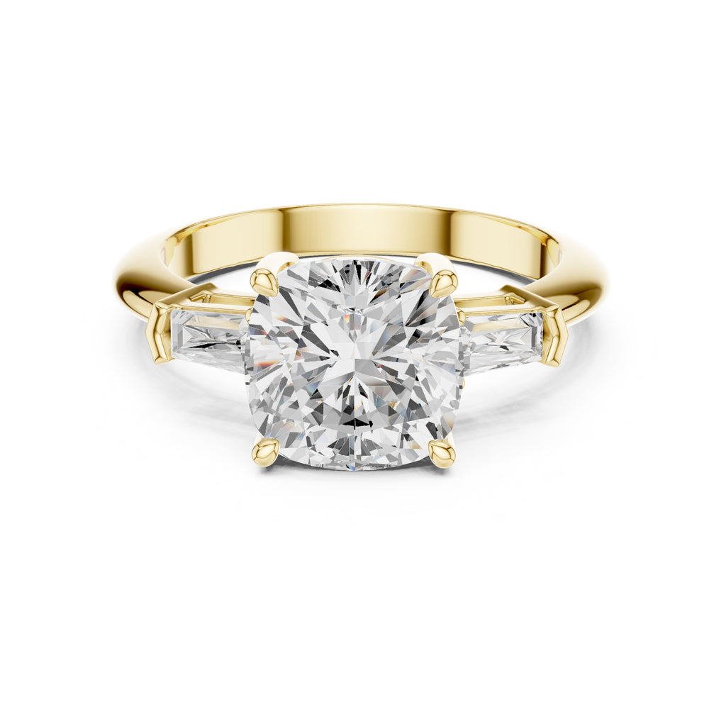 3.00 ct Promise Trilogy 3ct Yellow Gold Cushion