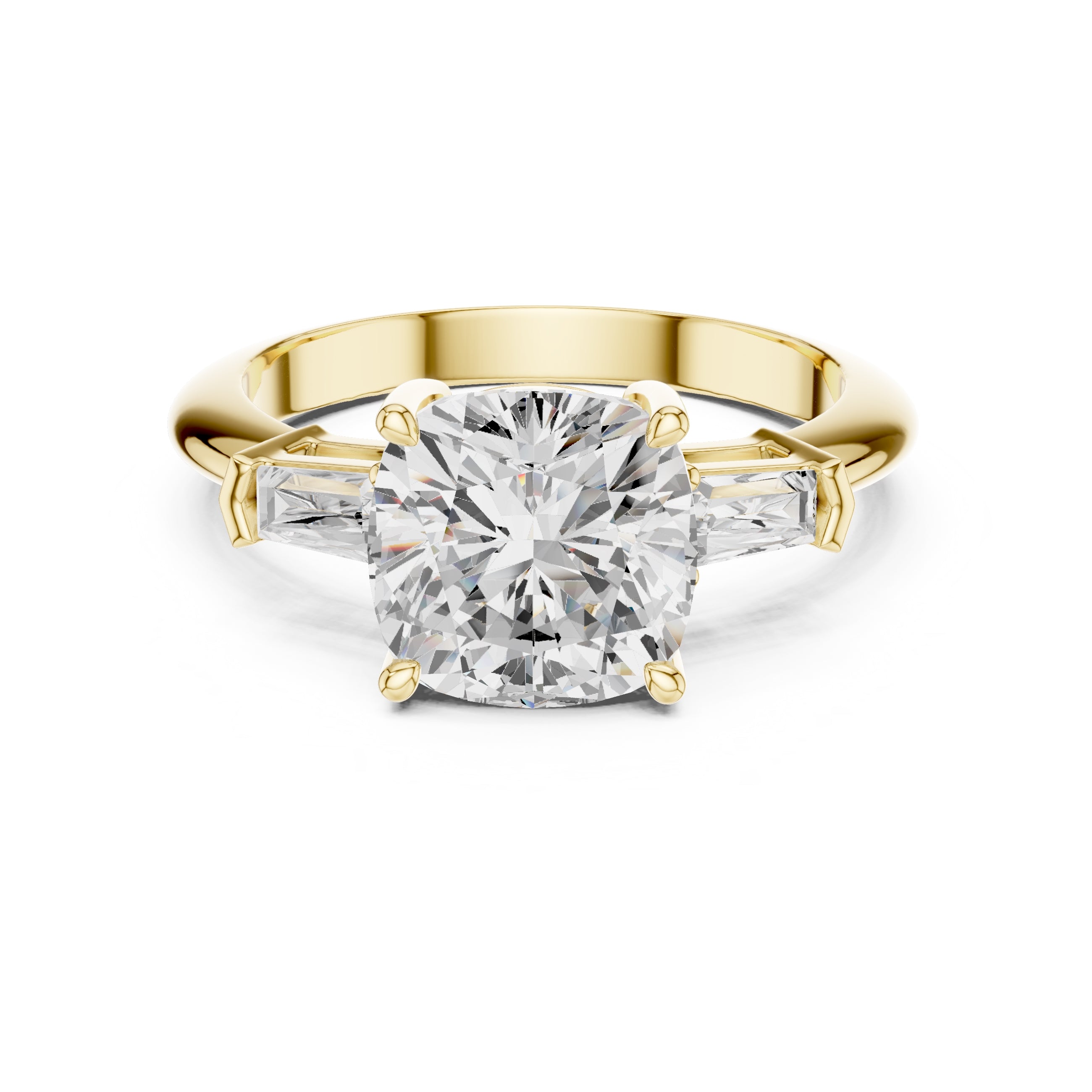 3.00 ct Promise Trilogy 3ct Yellow Gold Cushion