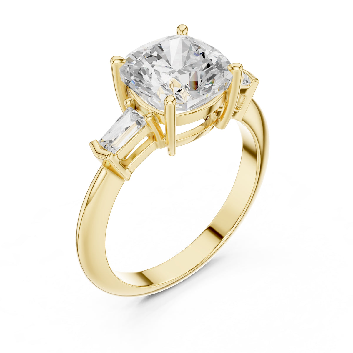 3.00 ct Promise Trilogy 3ct Yellow Gold Cushion