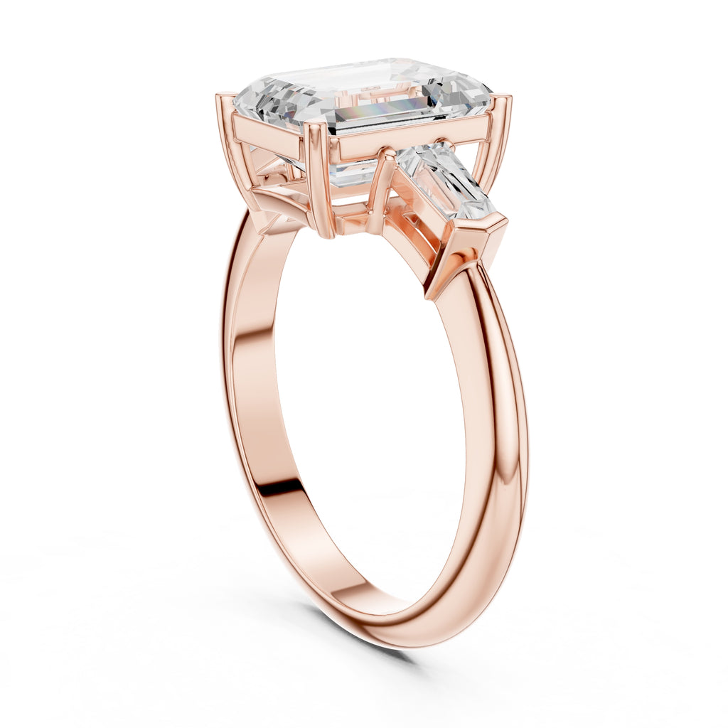 3.00 ct Promise Trilogy 3ct Rose Gold Emerald