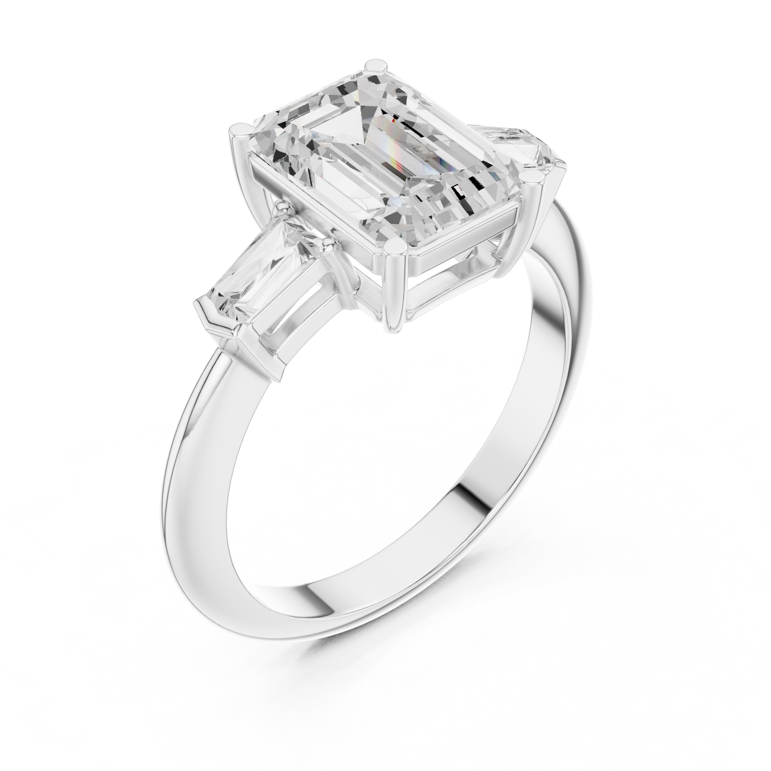 3.00 ct Promise Trilogy 3ct White Gold Emerald
