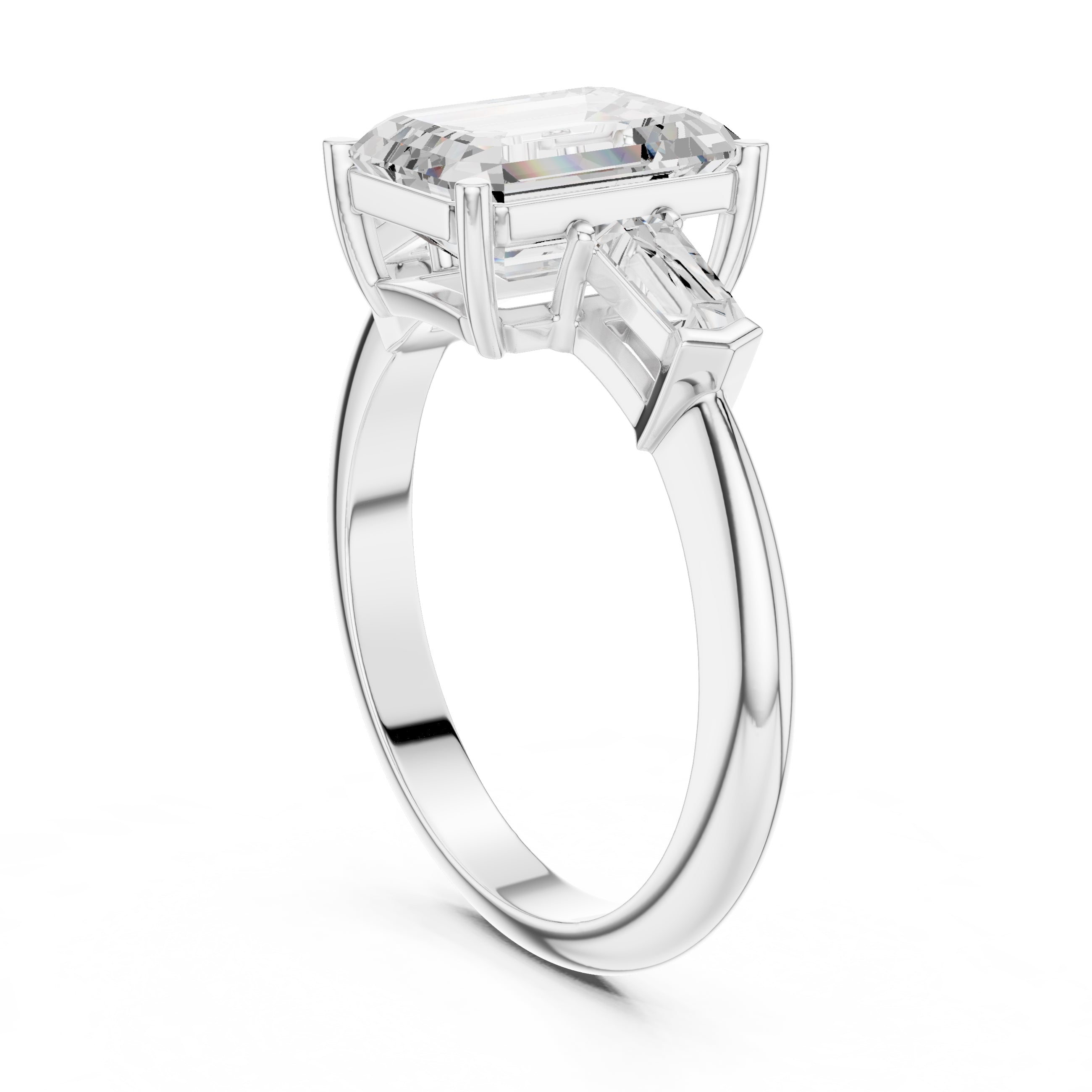 3.00 ct Promise Trilogy 3ct White Gold Emerald
