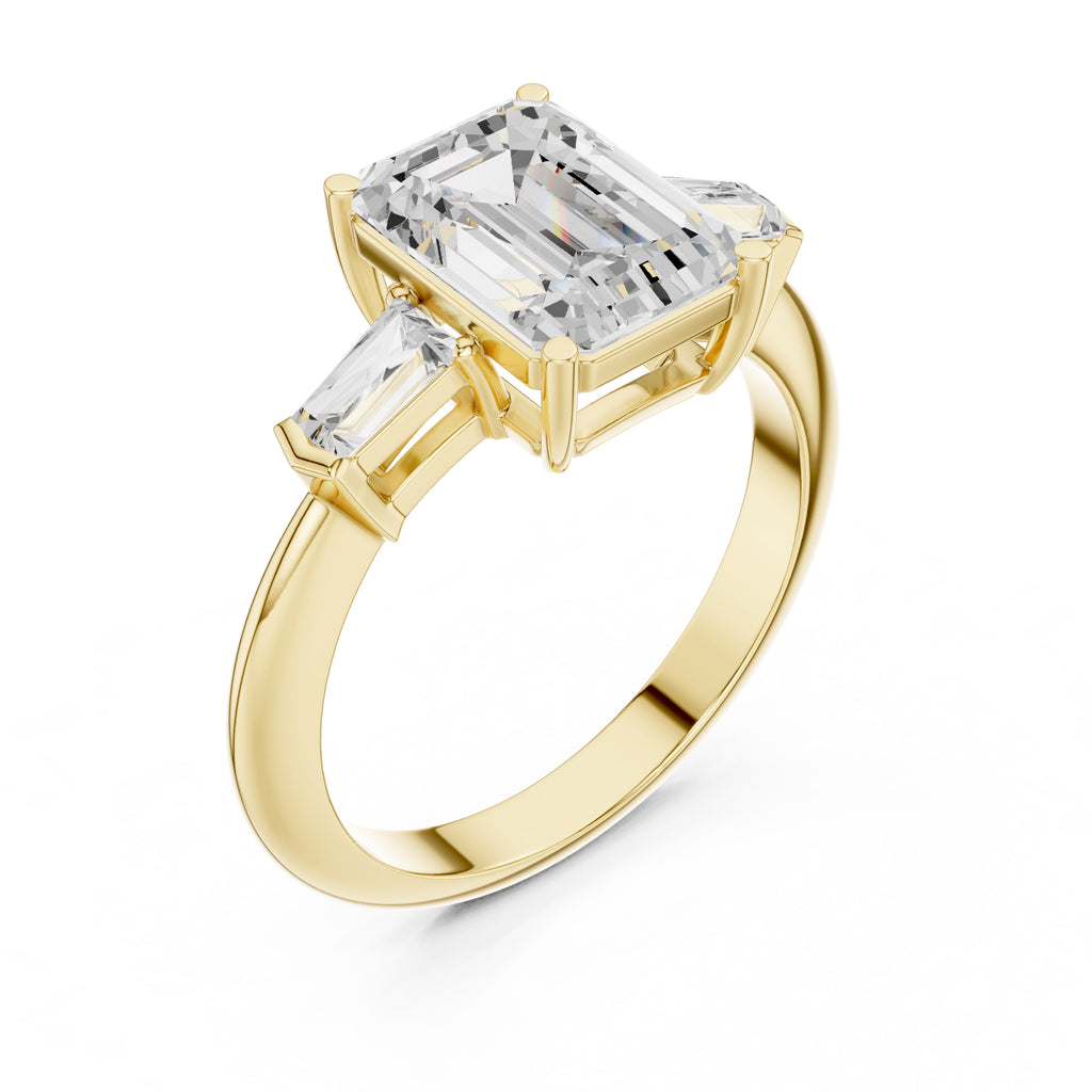 3.00 ct Promise Trilogy 3ct Yellow Gold Emerald