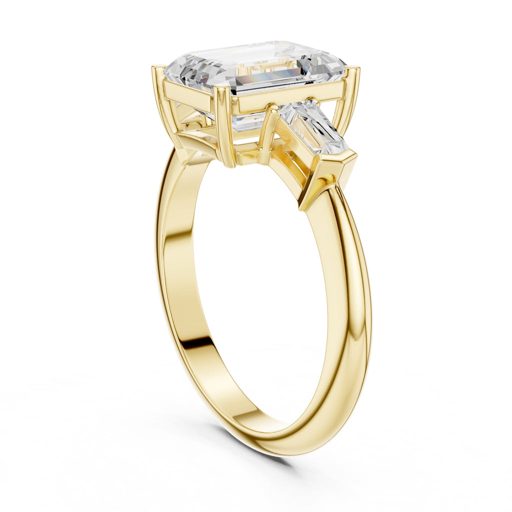 3.00 ct Promise Trilogy 3ct Yellow Gold Emerald