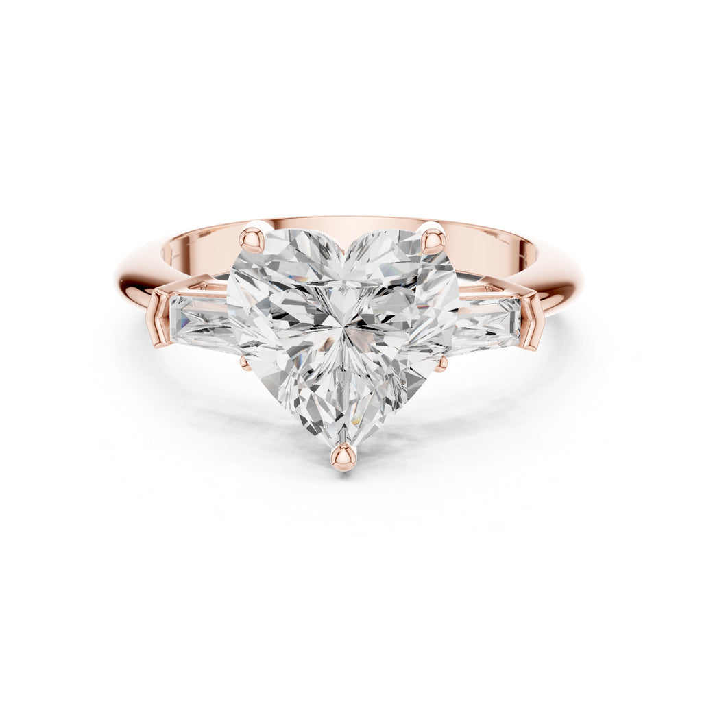 3.00 ct Promise Trilogy 3ct Rose Gold Heart