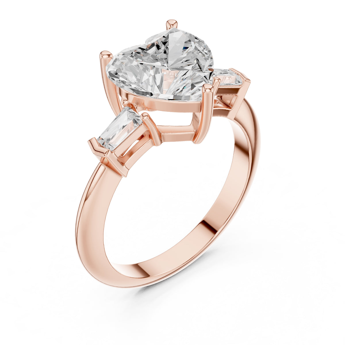 3.00 ct Promise Trilogy 3ct Rose Gold Heart