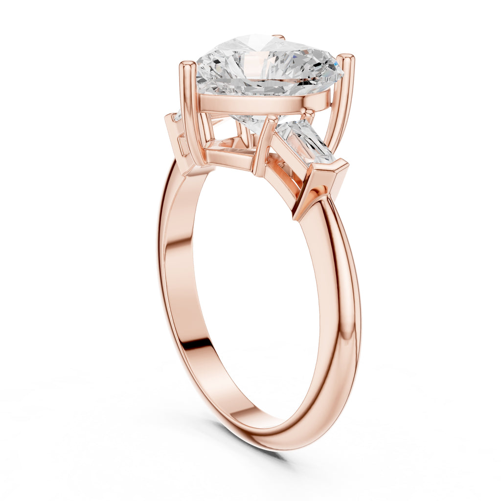 3.00 ct Promise Trilogy 3ct Rose Gold Heart