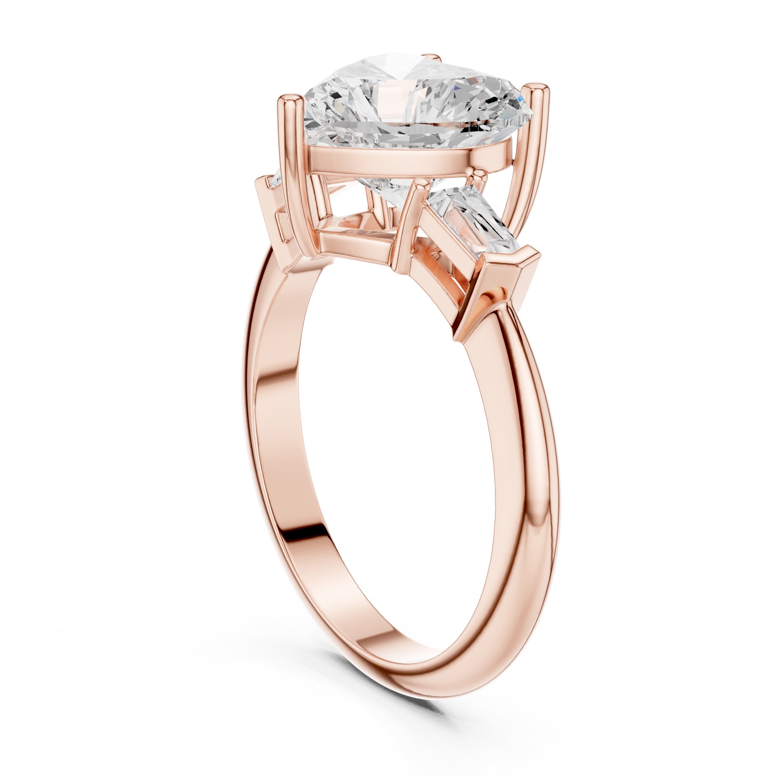 3.00 ct Promise Trilogy 3ct Rose Gold Heart