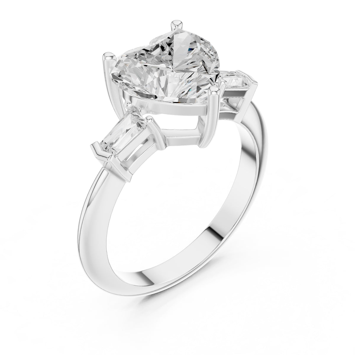 3.00 ct Promise Trilogy 3ct White Gold Heart