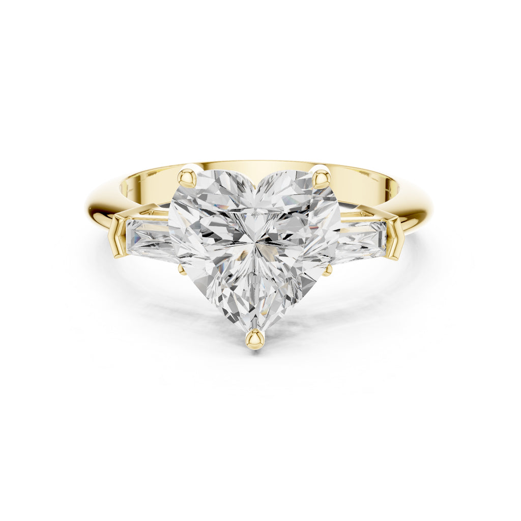3.00 ct Promise Trilogy 3ct Yellow Gold Heart