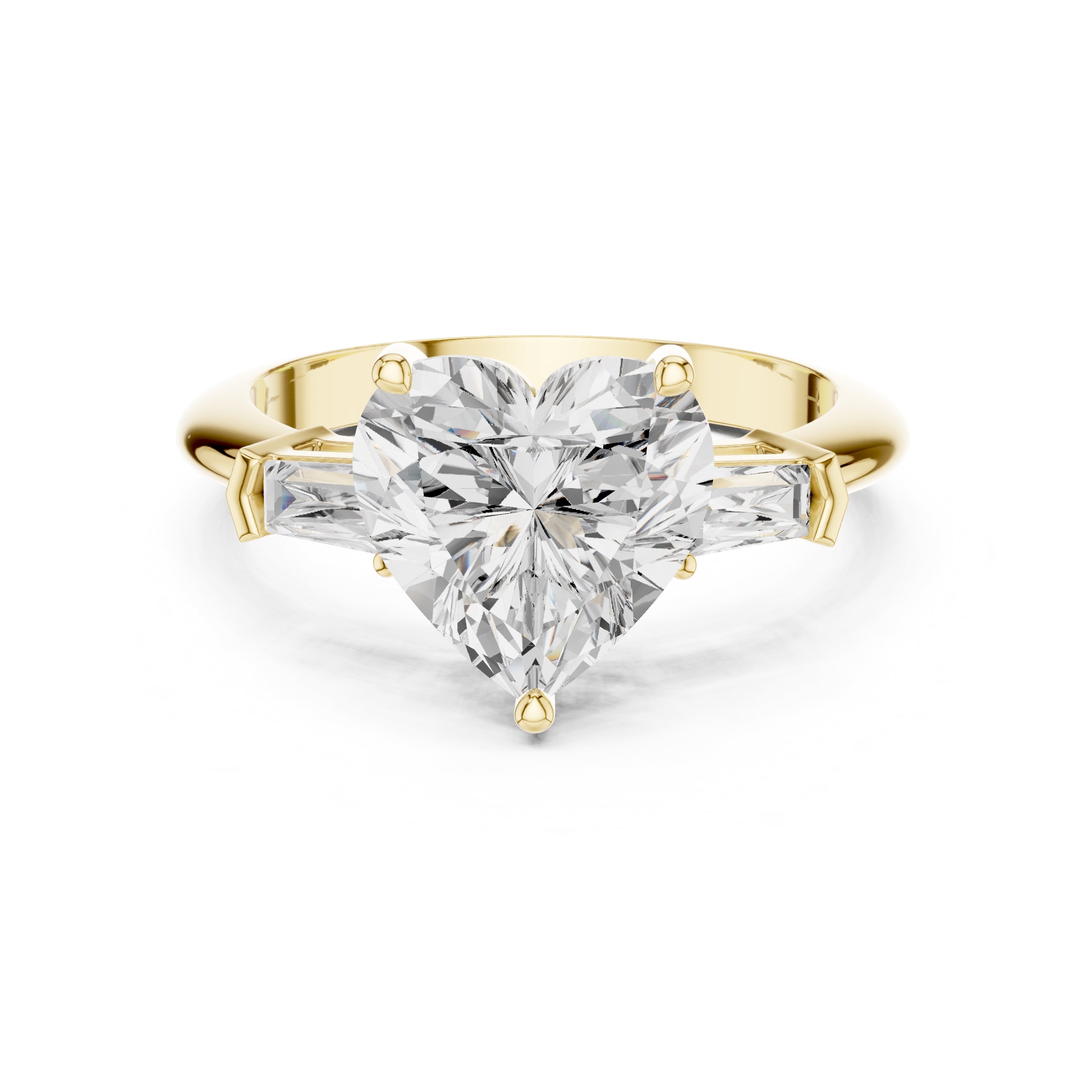 3.00 ct Promise Trilogy 3ct Yellow Gold Heart
