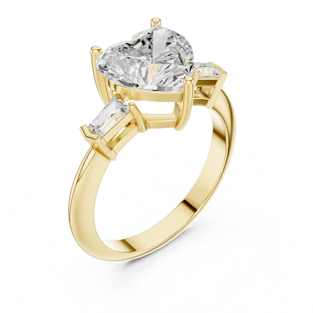 3.00 ct Promise Trilogy 3ct Yellow Gold Heart