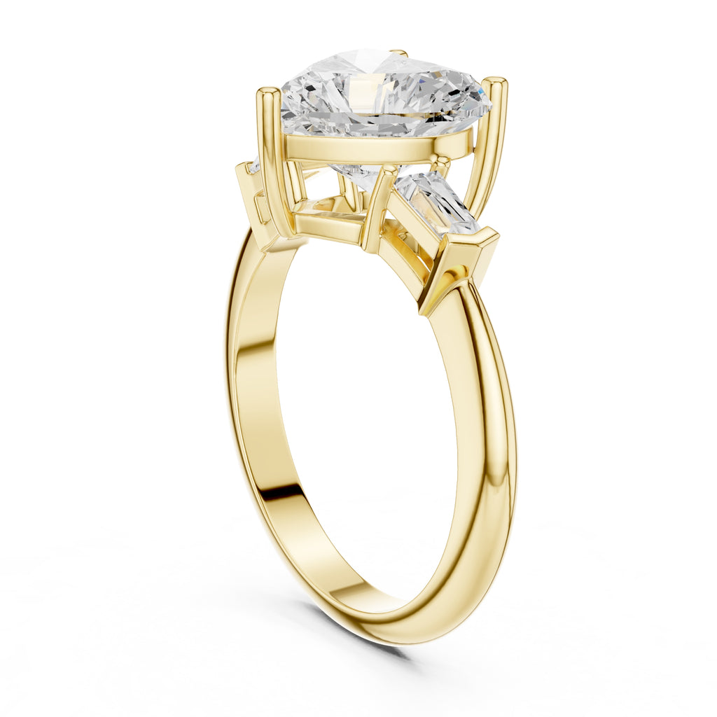 3.00 ct Promise Trilogy 3ct Yellow Gold Heart