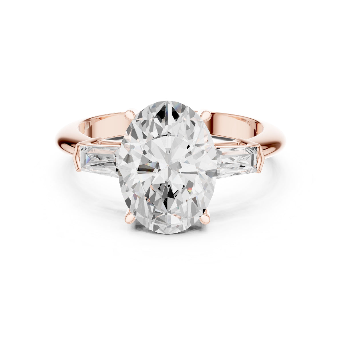 3.00 ct Promise Trilogy 3ct Rose Gold Oval