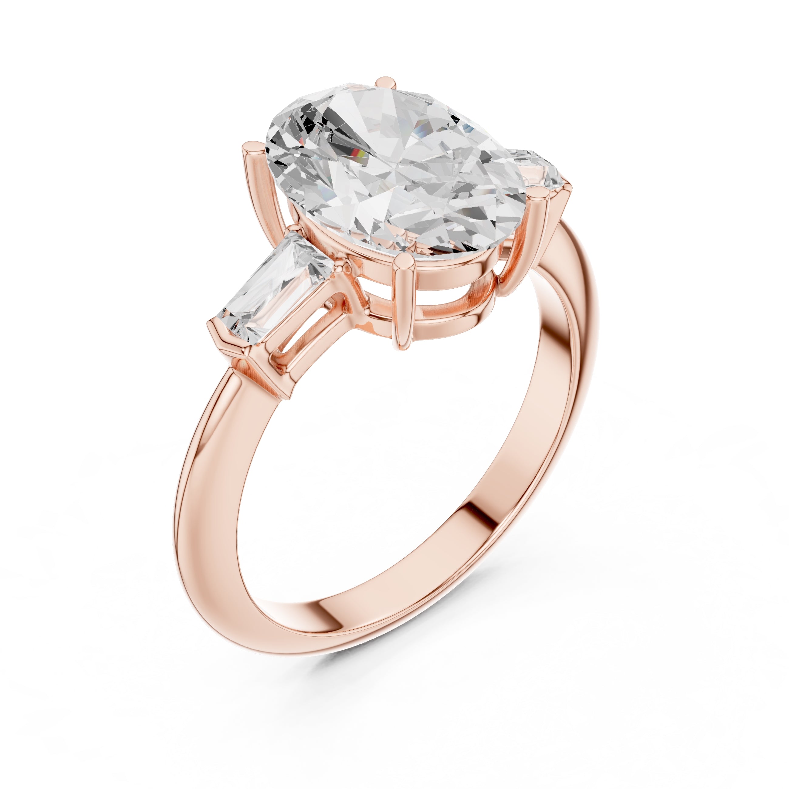 3.00 ct Promise Trilogy 3ct Rose Gold Oval