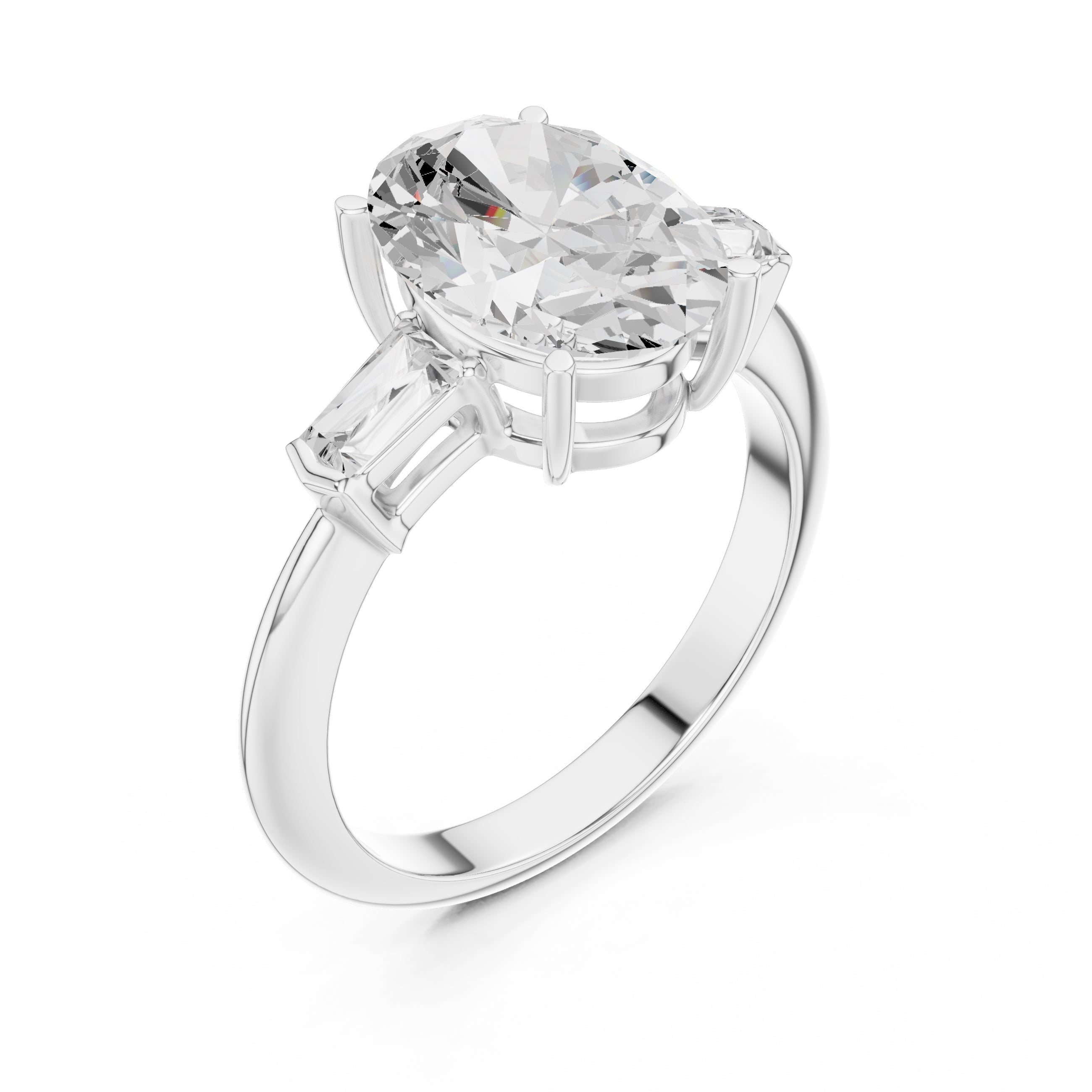 3.00 ct Promise Trilogy 3ct White Gold Oval