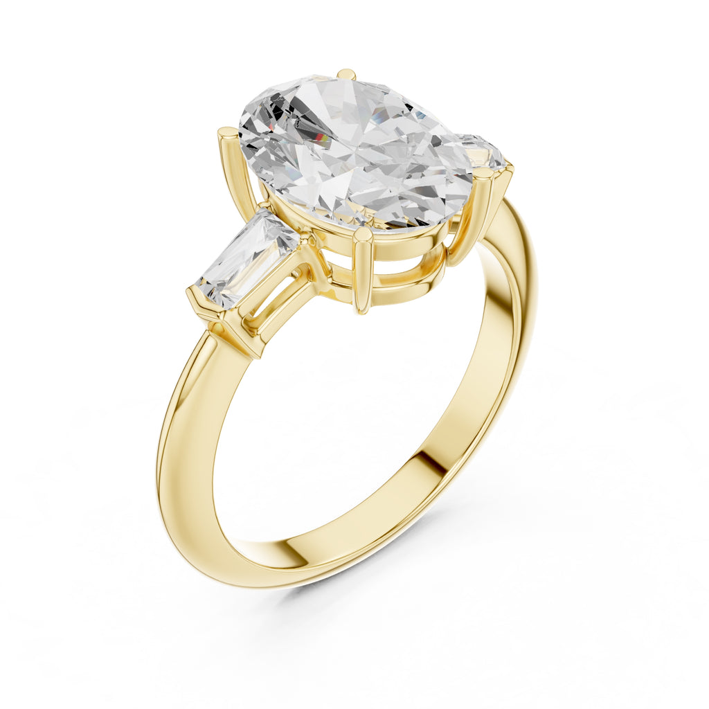 3.00 ct Promise Trilogy 3ct Yellow Gold Oval
