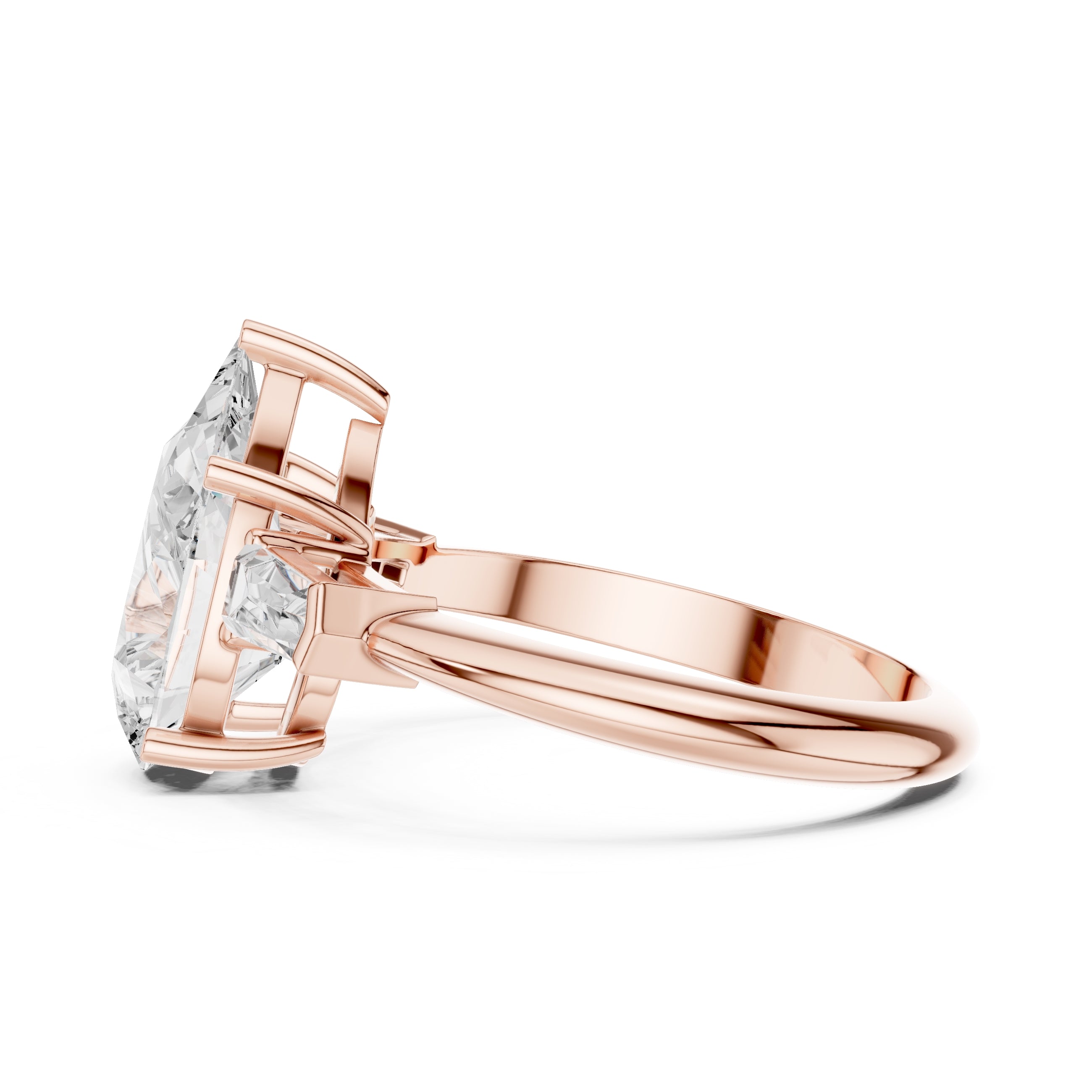 3.00 ct Promise Trilogy 3ct Rose Gold Pear
