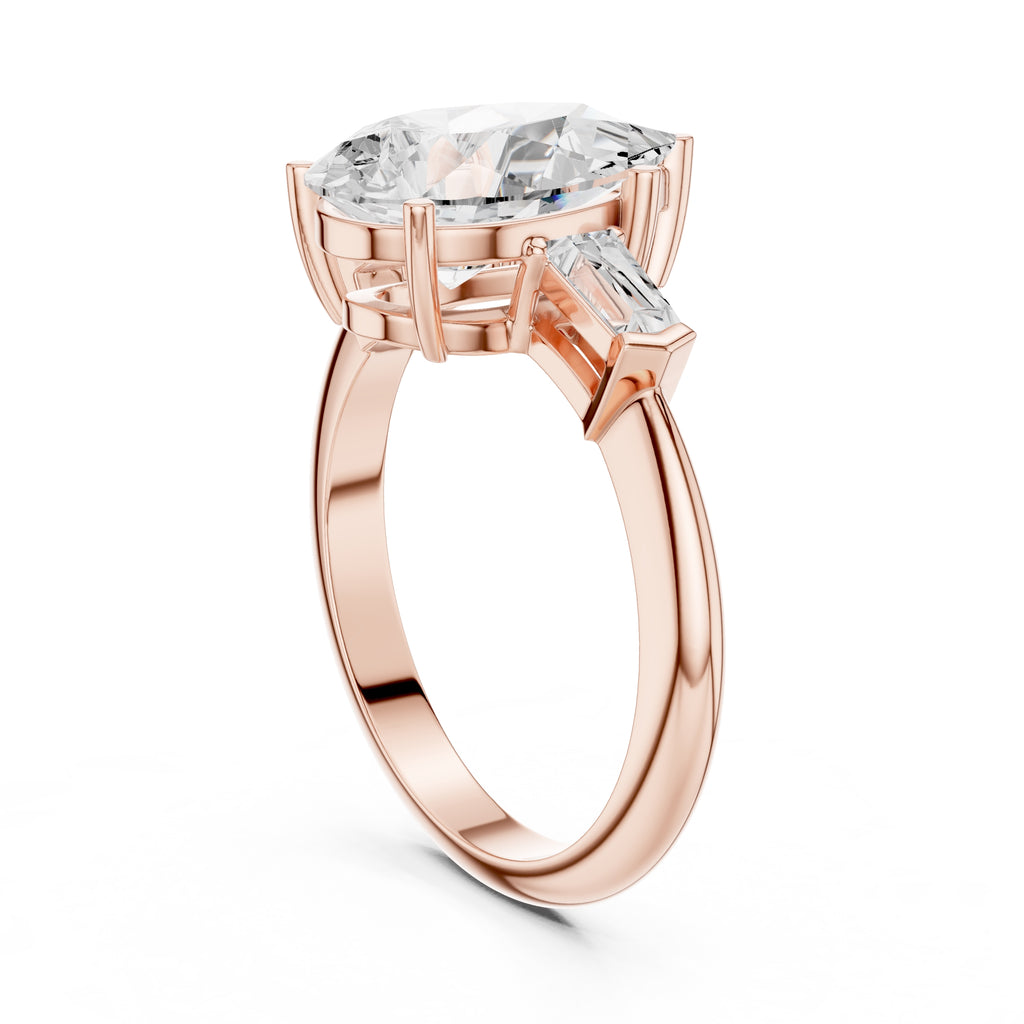 3.00 ct Promise Trilogy 3ct Rose Gold Pear