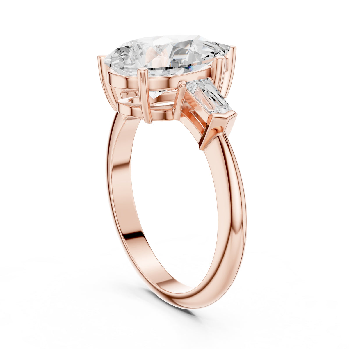 3.00 ct Promise Trilogy 3ct Rose Gold Pear