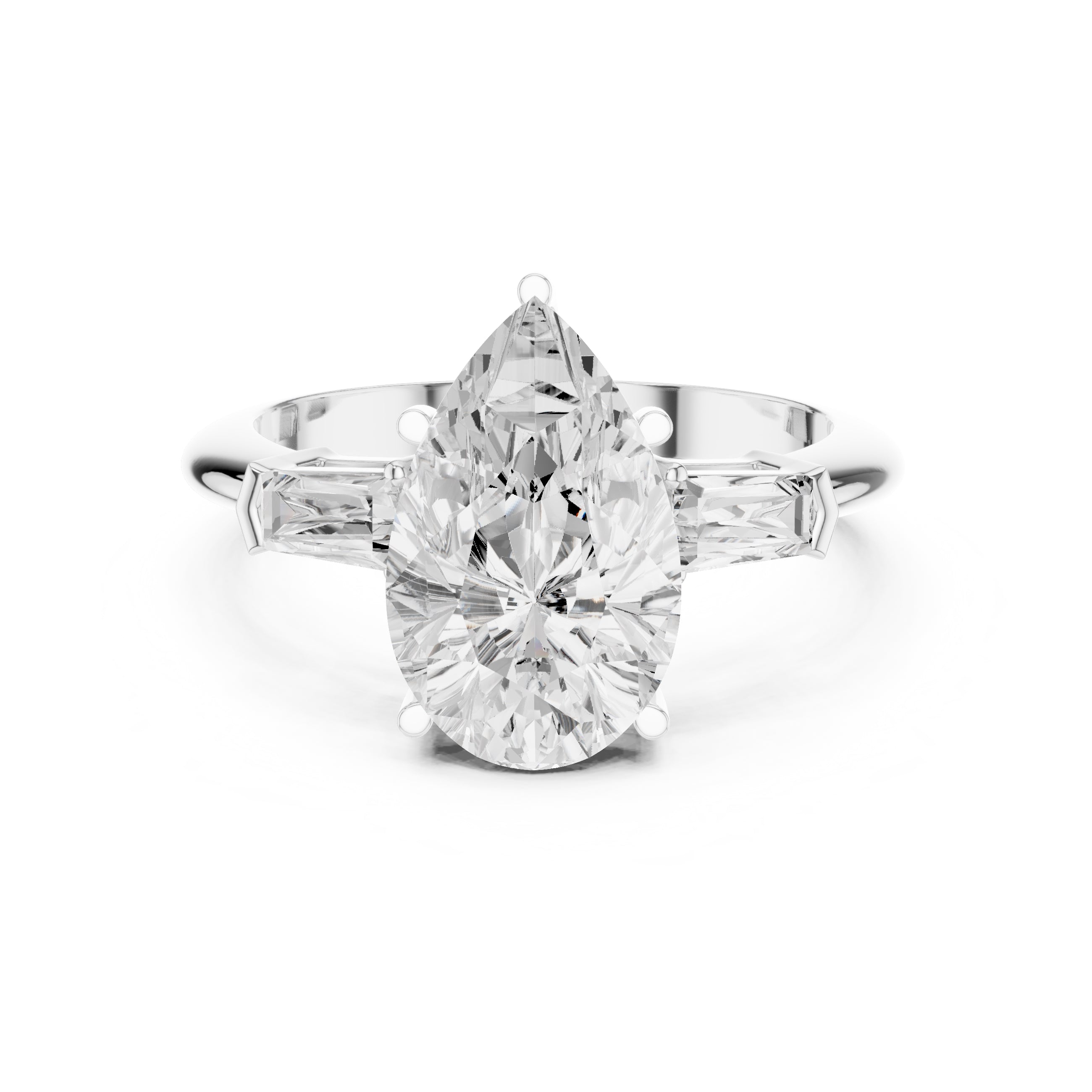 3.00 ct Promise Trilogy 3ct White Gold Pear