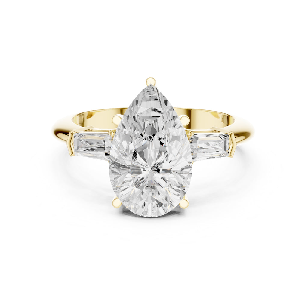 3.00 ct Promise Trilogy 3ct Yellow Gold Pear
