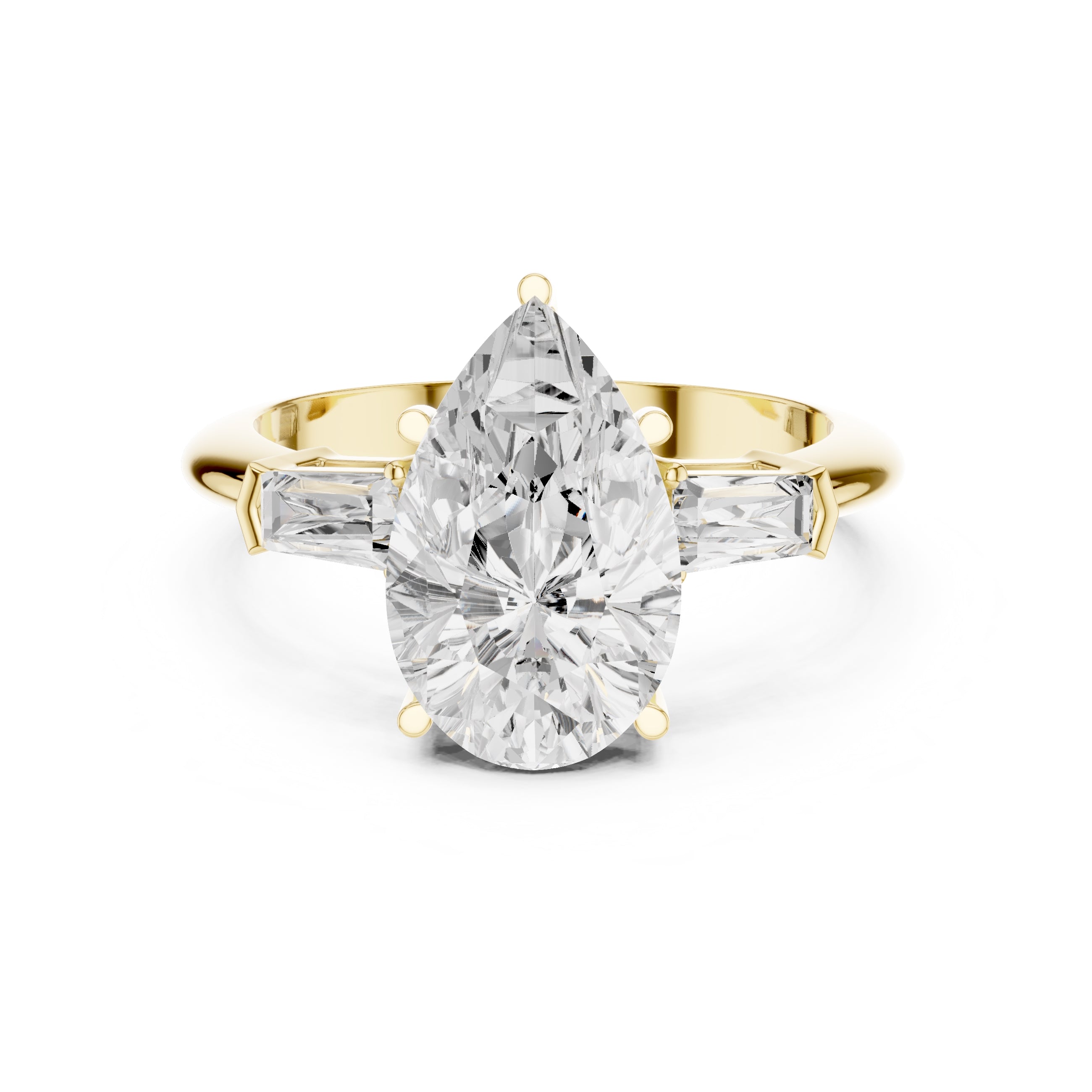 3.00 ct Promise Trilogy 3ct Yellow Gold Pear