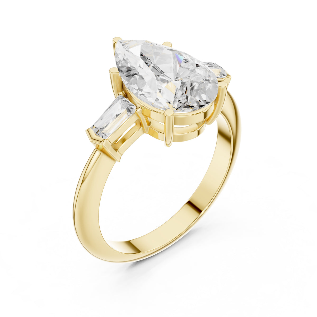 3.00 ct Promise Trilogy 3ct Yellow Gold Pear