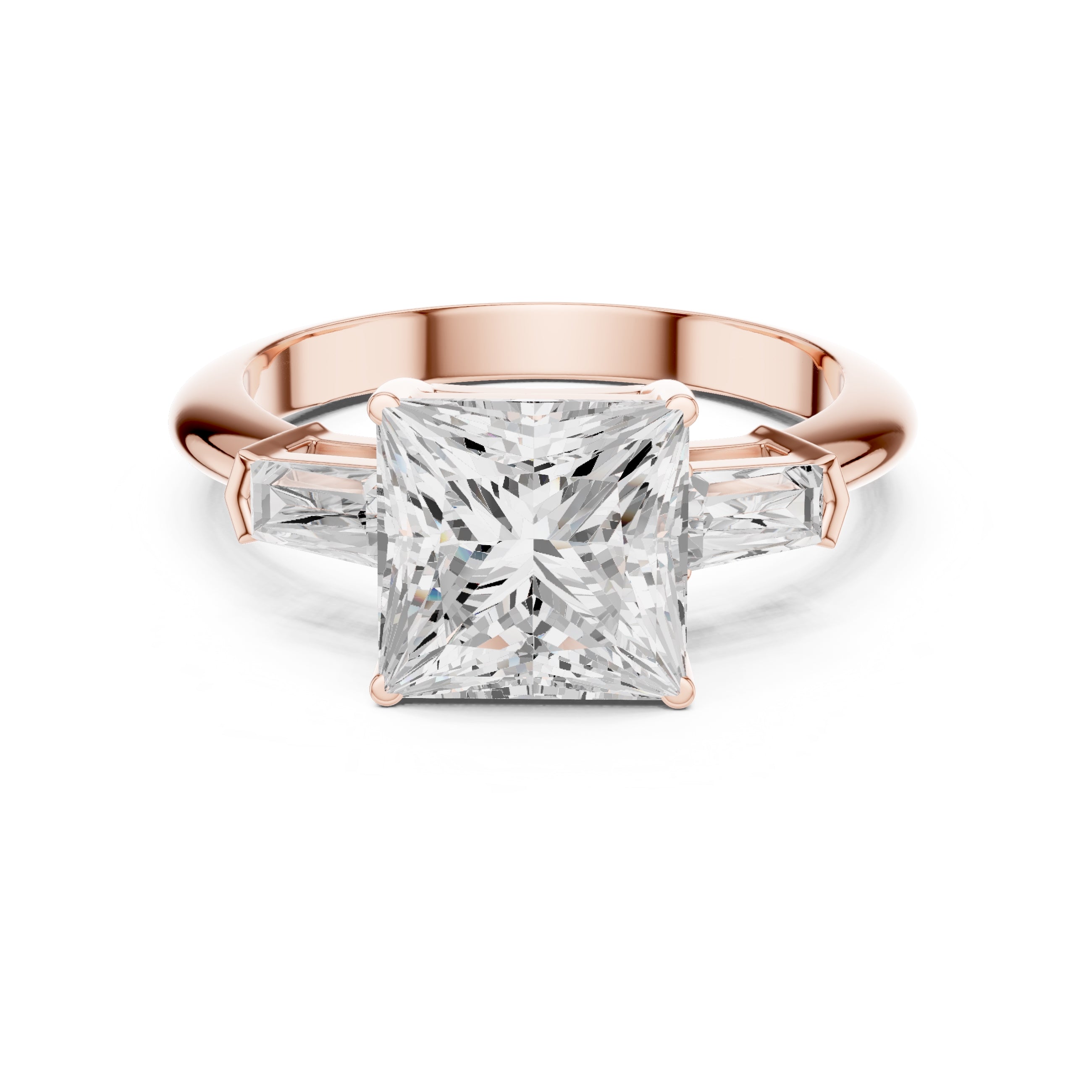 3.00 ct Promise Trilogy 3ct Rose Gold Princess
