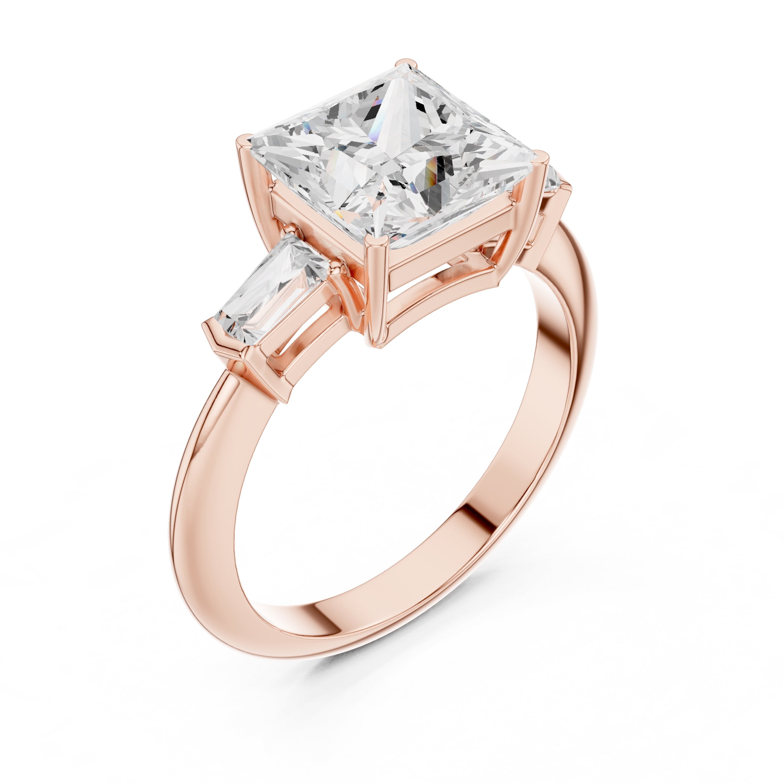 3.00 ct Promise Trilogy 3ct Rose Gold Princess