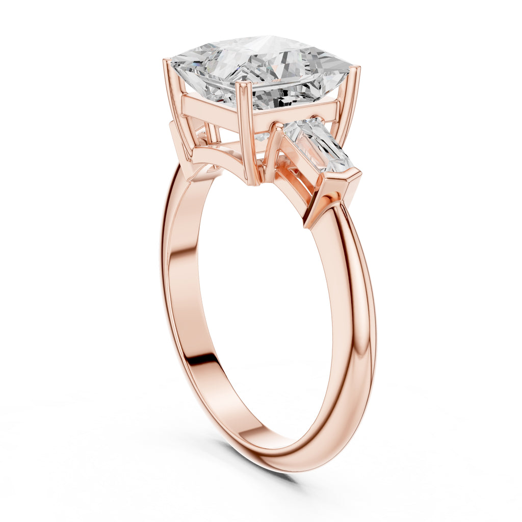 3.00 ct Promise Trilogy 3ct Rose Gold Princess