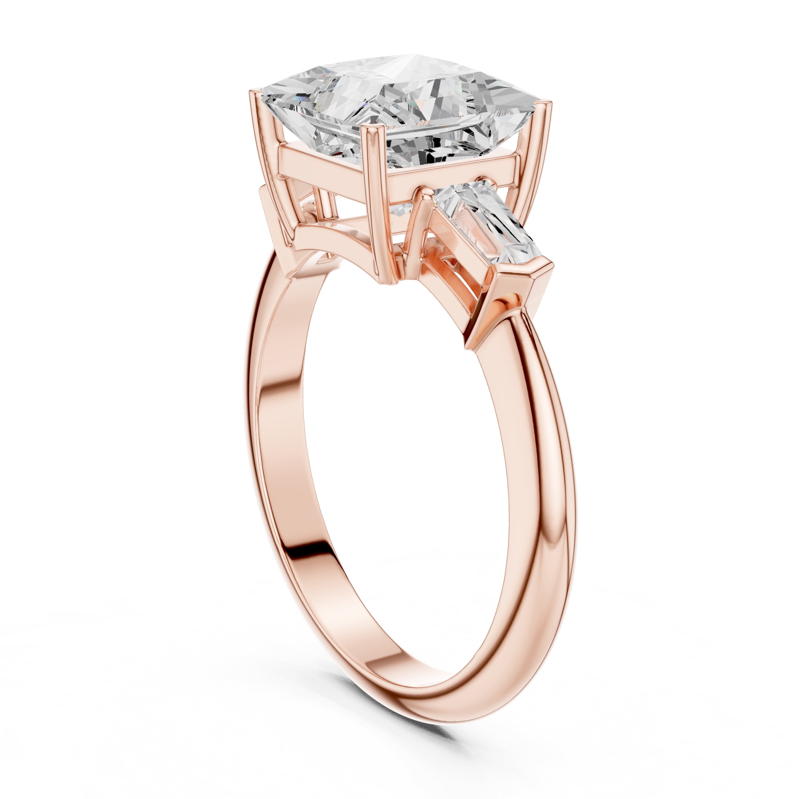 3.00 ct Promise Trilogy 3ct Rose Gold Princess