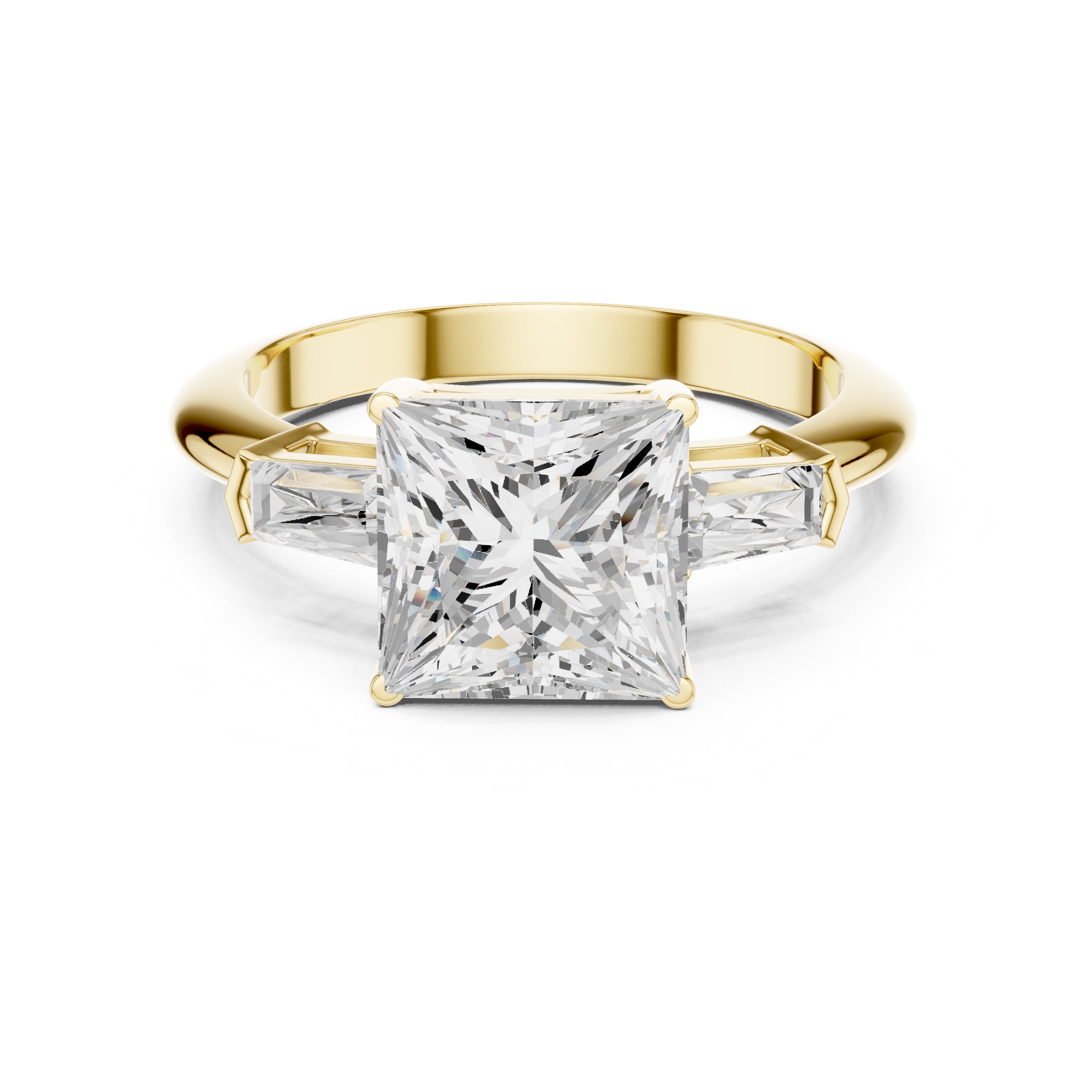 3.00 ct Promise Trilogy 3ct Yellow Gold Princess
