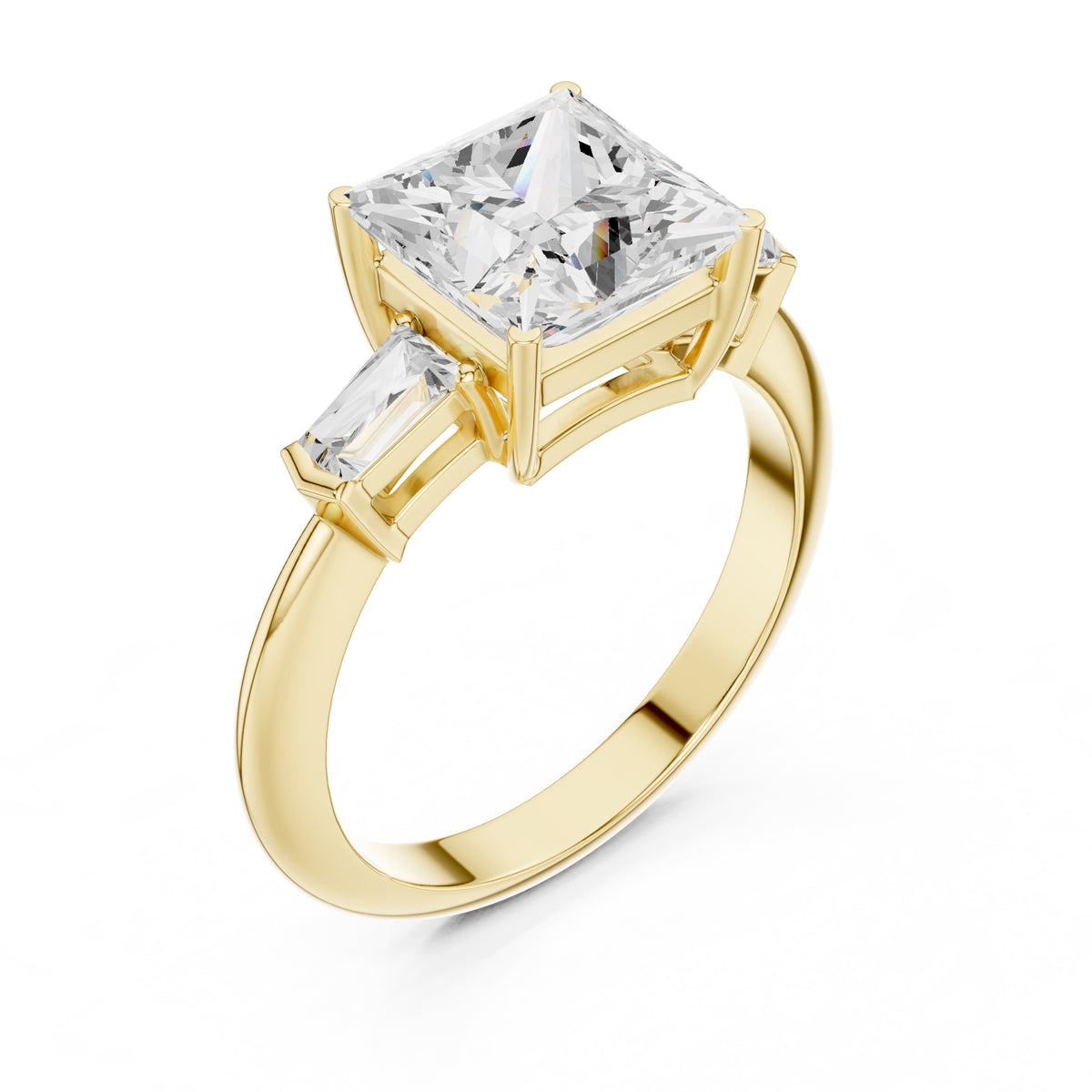 3.00 ct Promise Trilogy 3ct Yellow Gold Princess