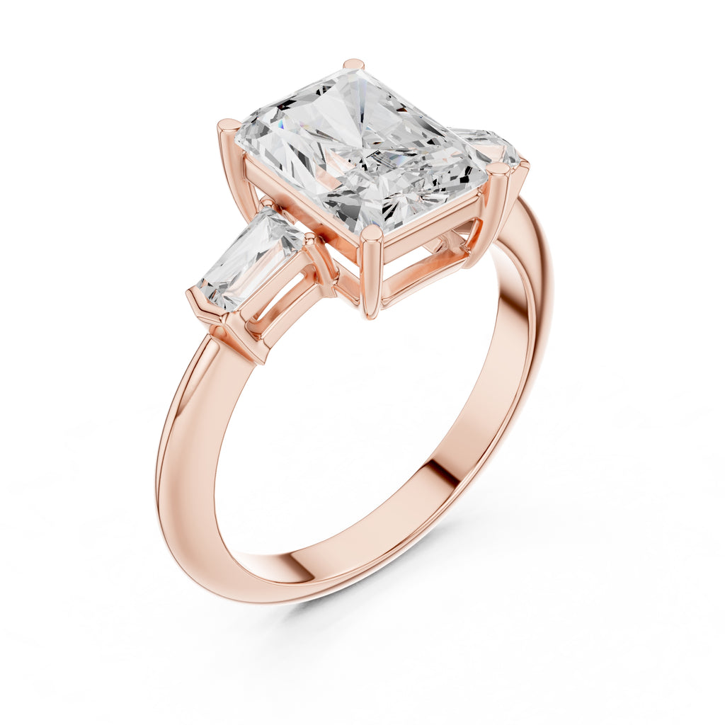3.00 ct Promise Trilogy 3ct Rose Gold Radiant