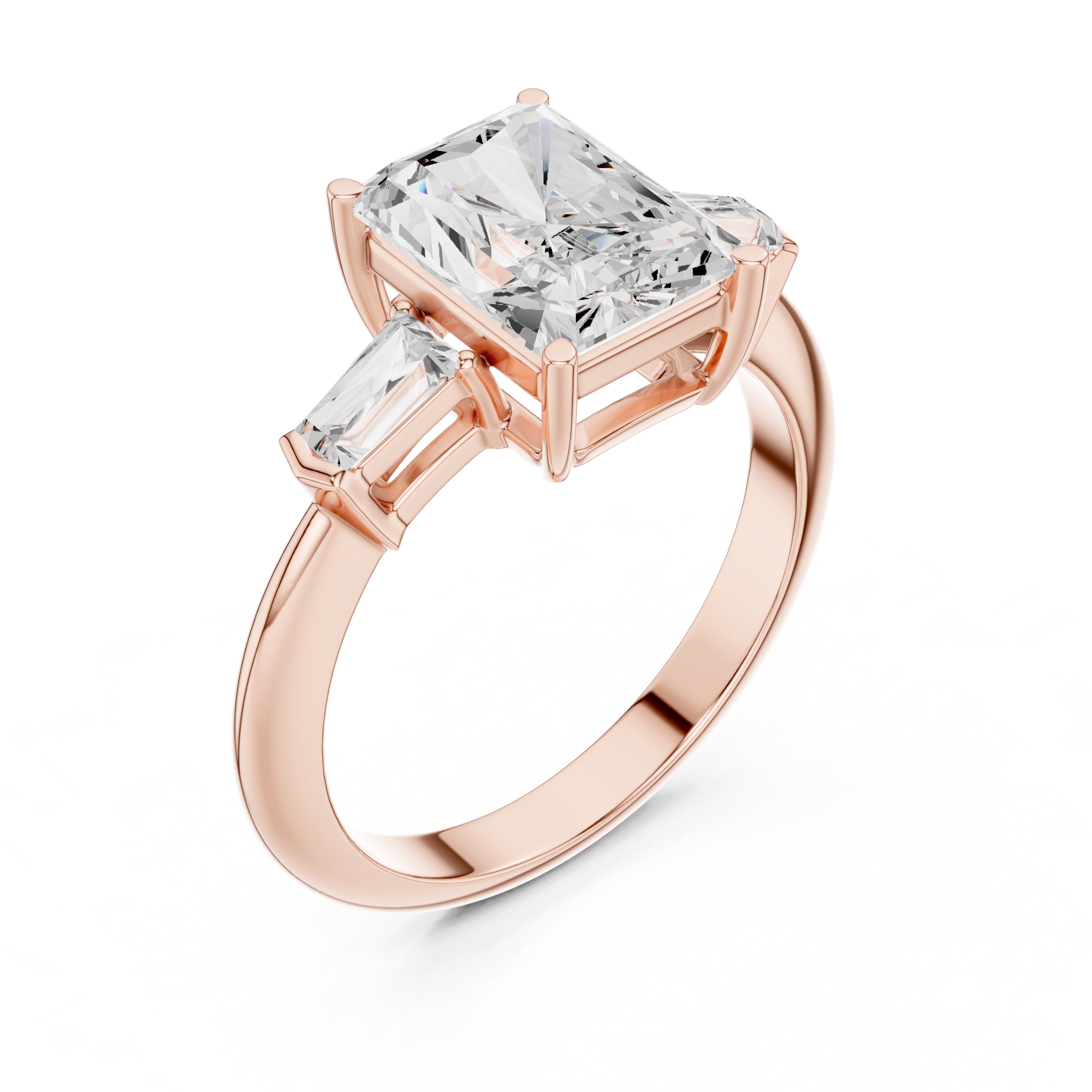 3.00 ct Promise Trilogy 3ct Rose Gold Radiant