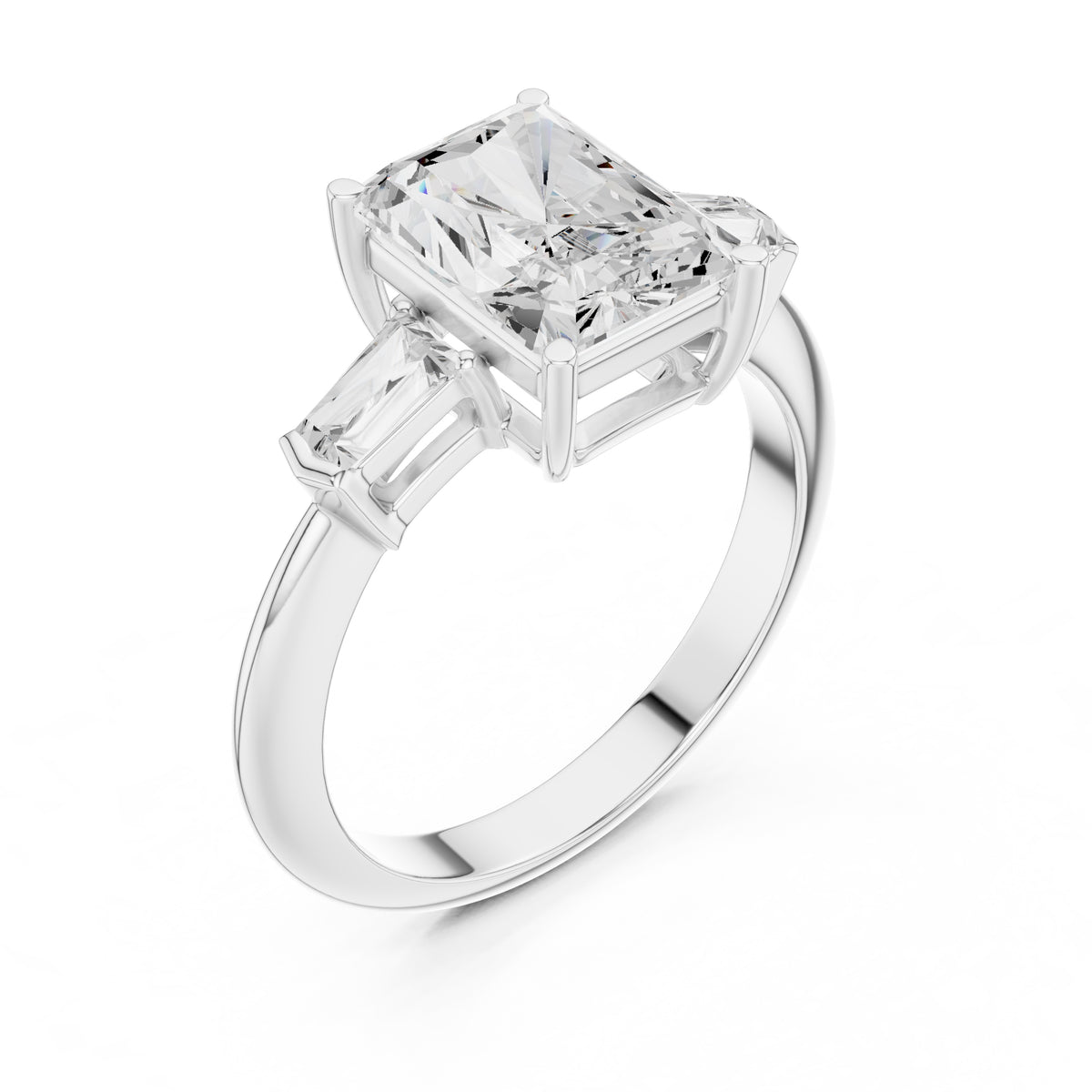 3.00 ct Promise Trilogy 3ct White Gold Radiant