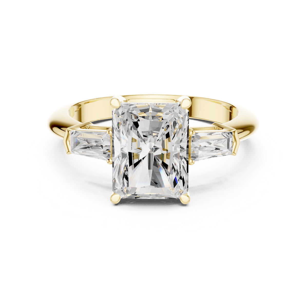3.00 ct Promise Trilogy 3ct Yellow Gold Radiant