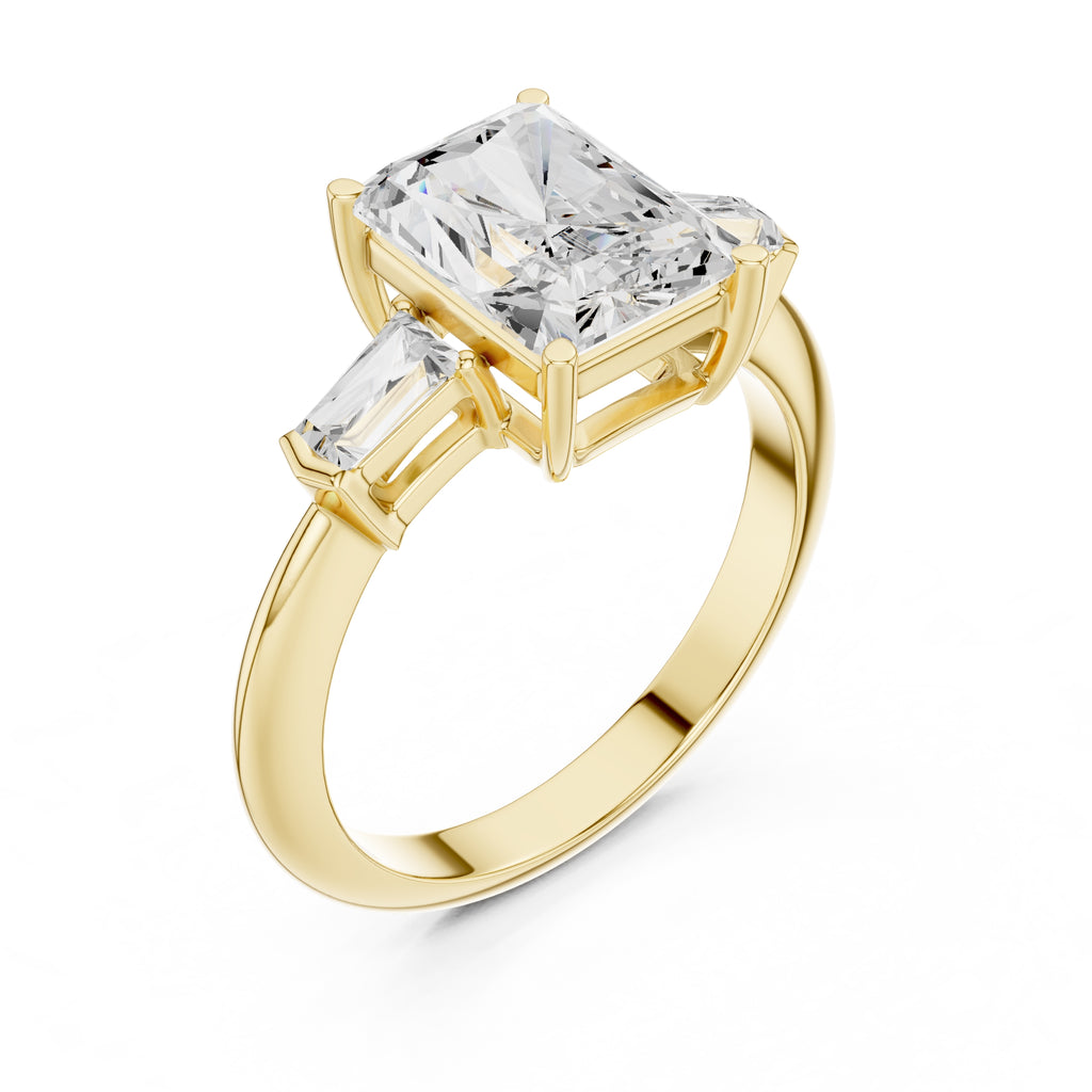 3.00 ct Promise Trilogy 3ct Yellow Gold Radiant