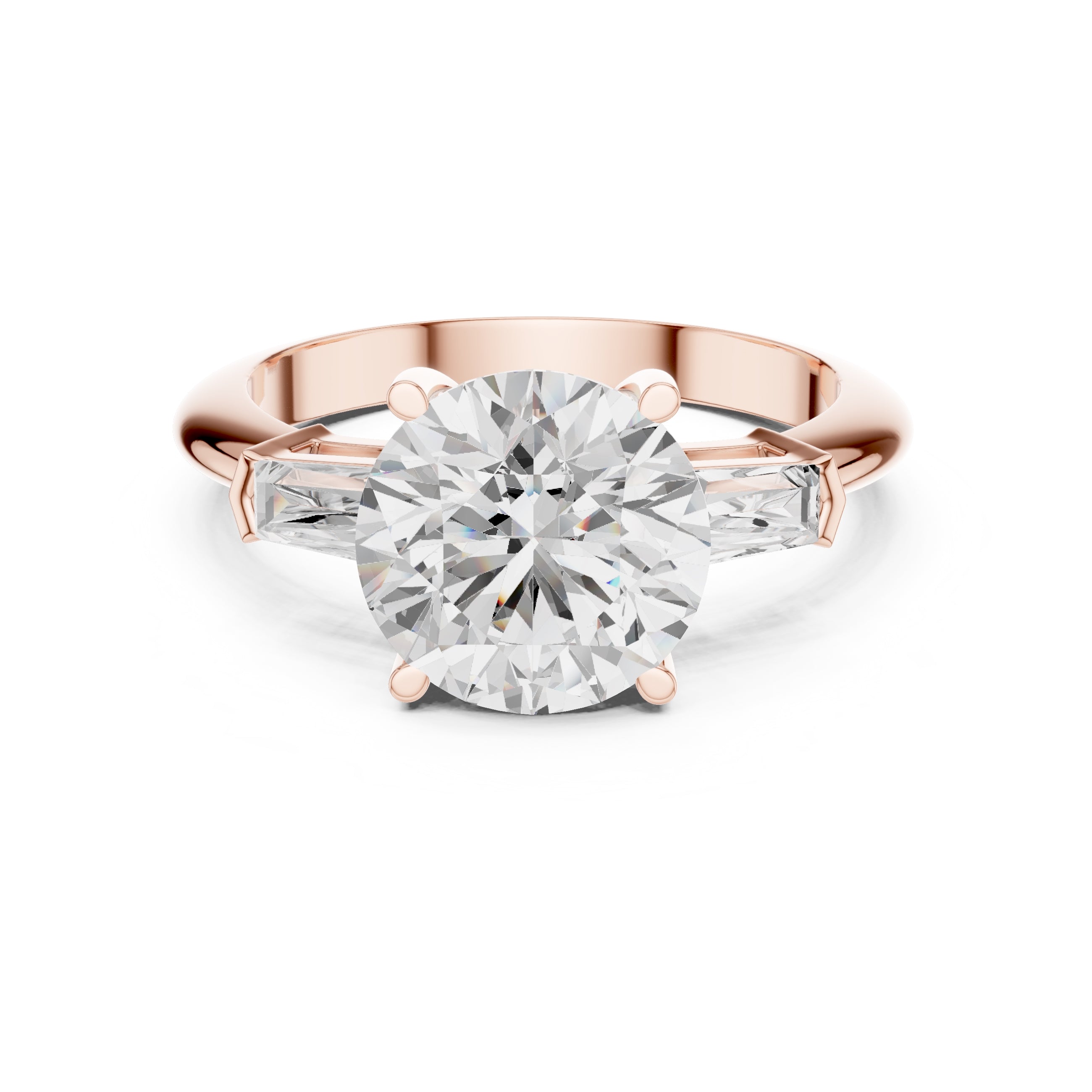 3.00 ct Promise Trilogy 3ct Rose Gold Round