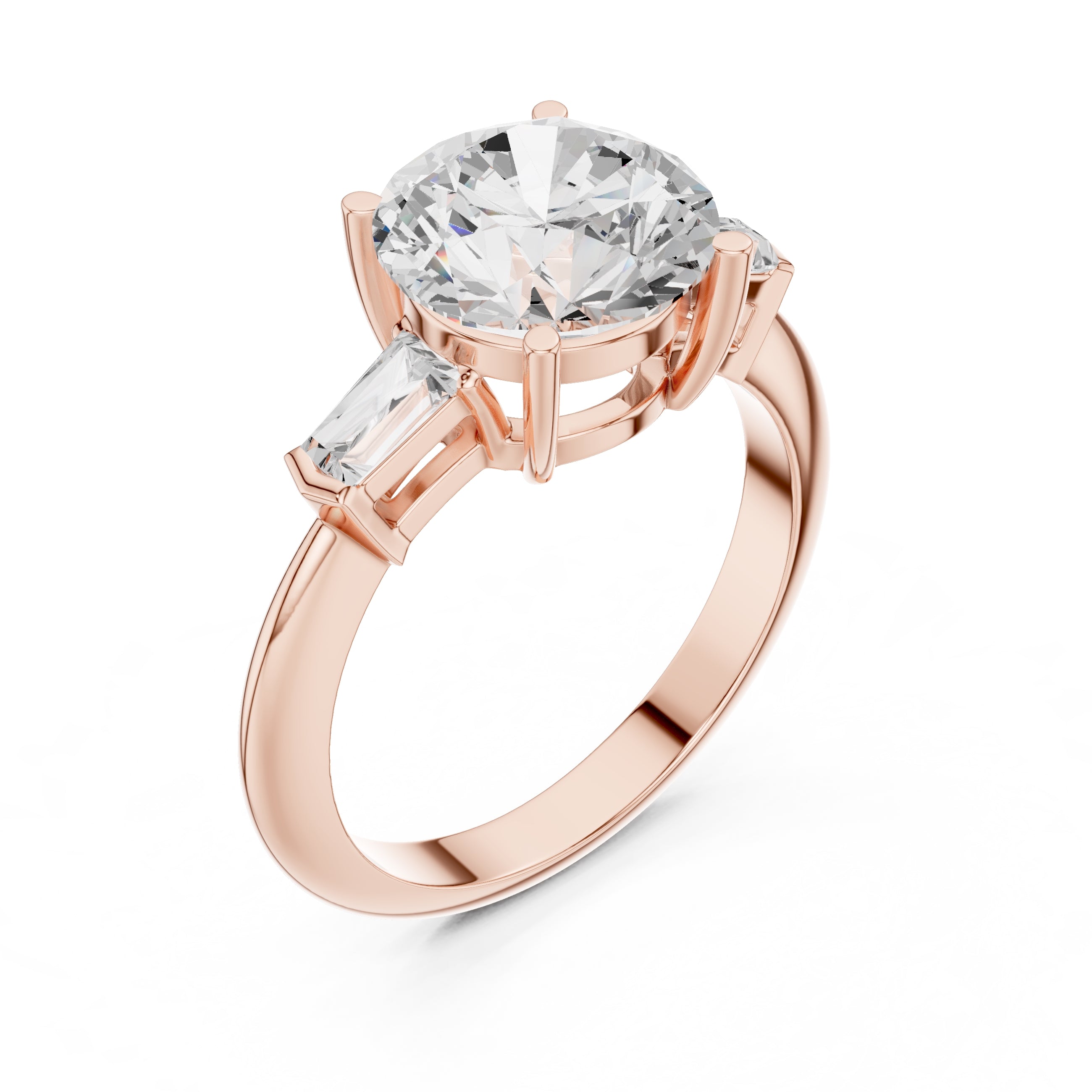 3.00 ct Promise Trilogy 3ct Rose Gold Round