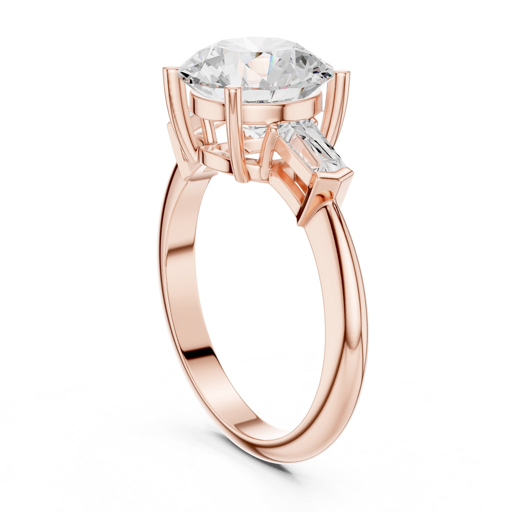 3.00 ct Promise Trilogy 3ct Rose Gold Round